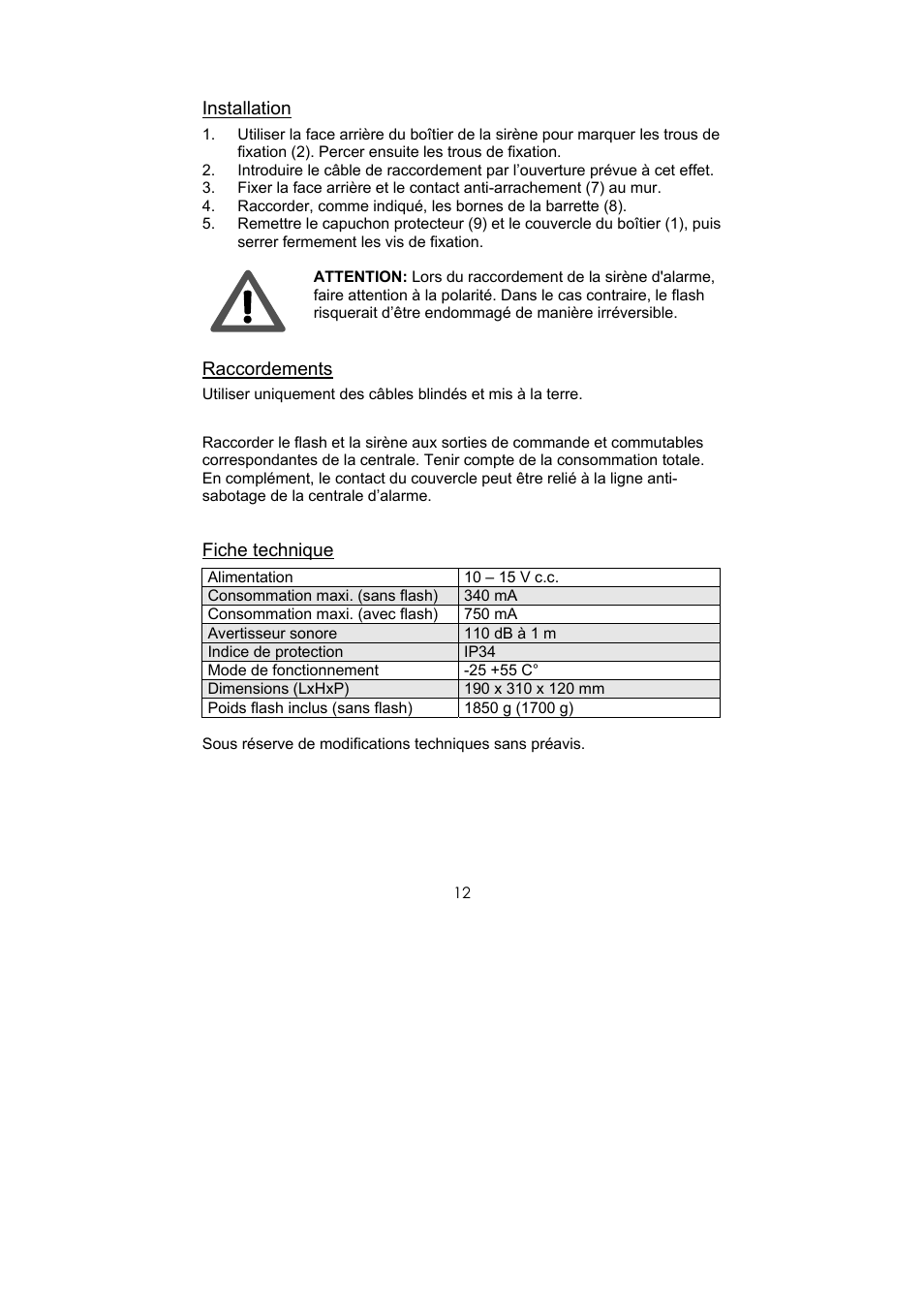 ABUS SG1660 Optic_acoustic combination signal transmitter User Manual | Page 12 / 24