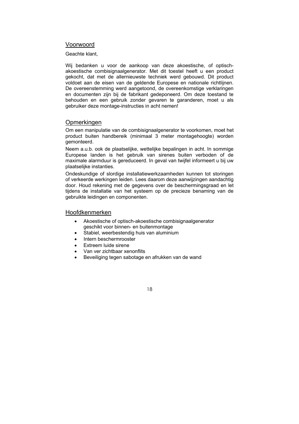 ABUS SG1660 Optic_acoustic combination signal transmitter User Manual | Page 18 / 24