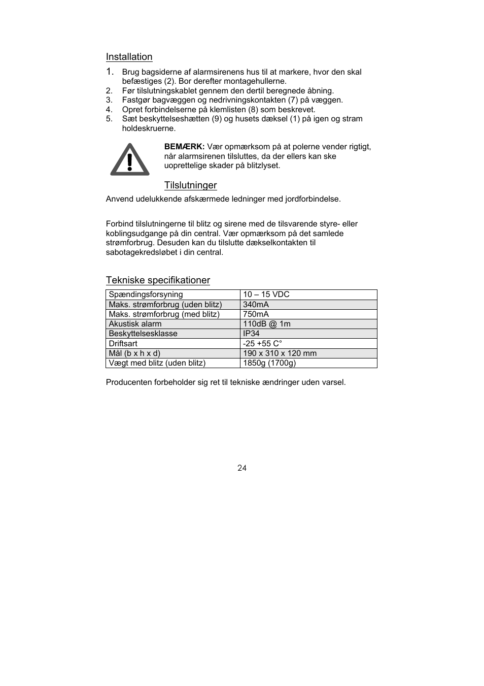ABUS SG1660 Optic_acoustic combination signal transmitter User Manual | Page 24 / 24