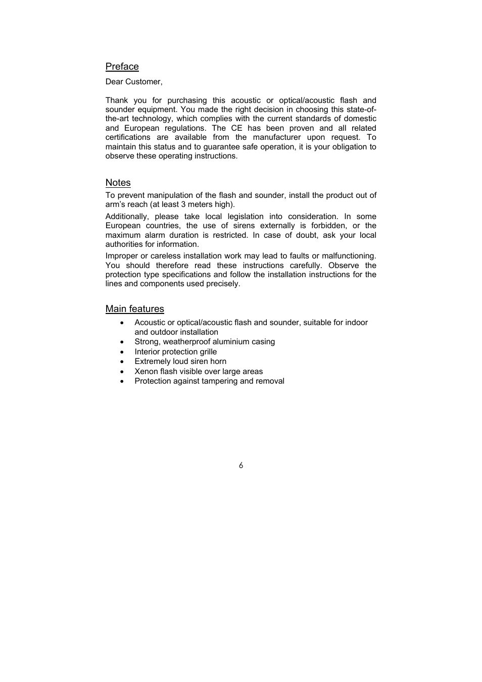 ABUS SG1660 Optic_acoustic combination signal transmitter User Manual | Page 6 / 24