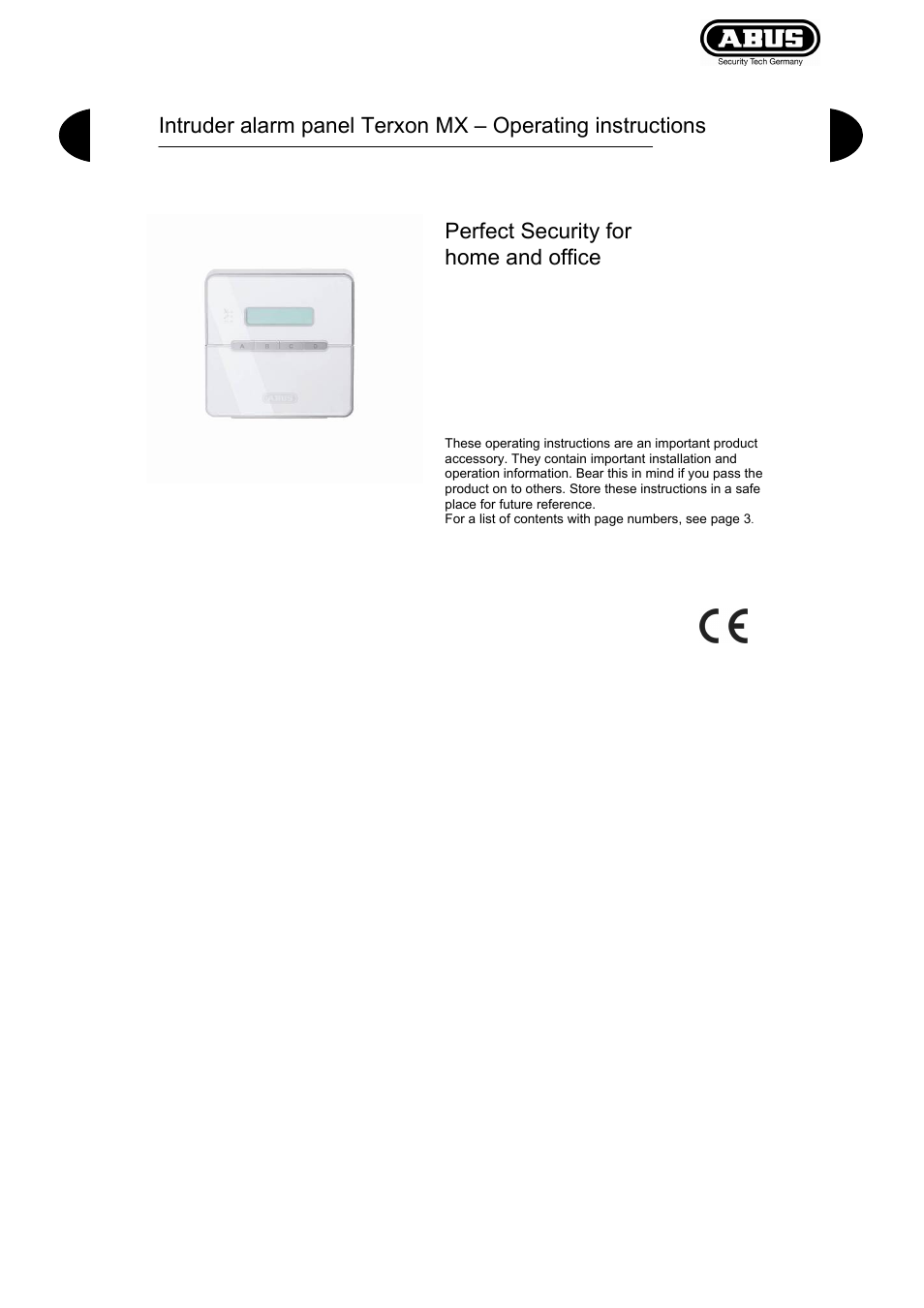 Bed_az4100_uk_ver3 | ABUS AZ4110 LCD Keypad for Terxon SX_MX Operating instructions User Manual | Page 23 / 82