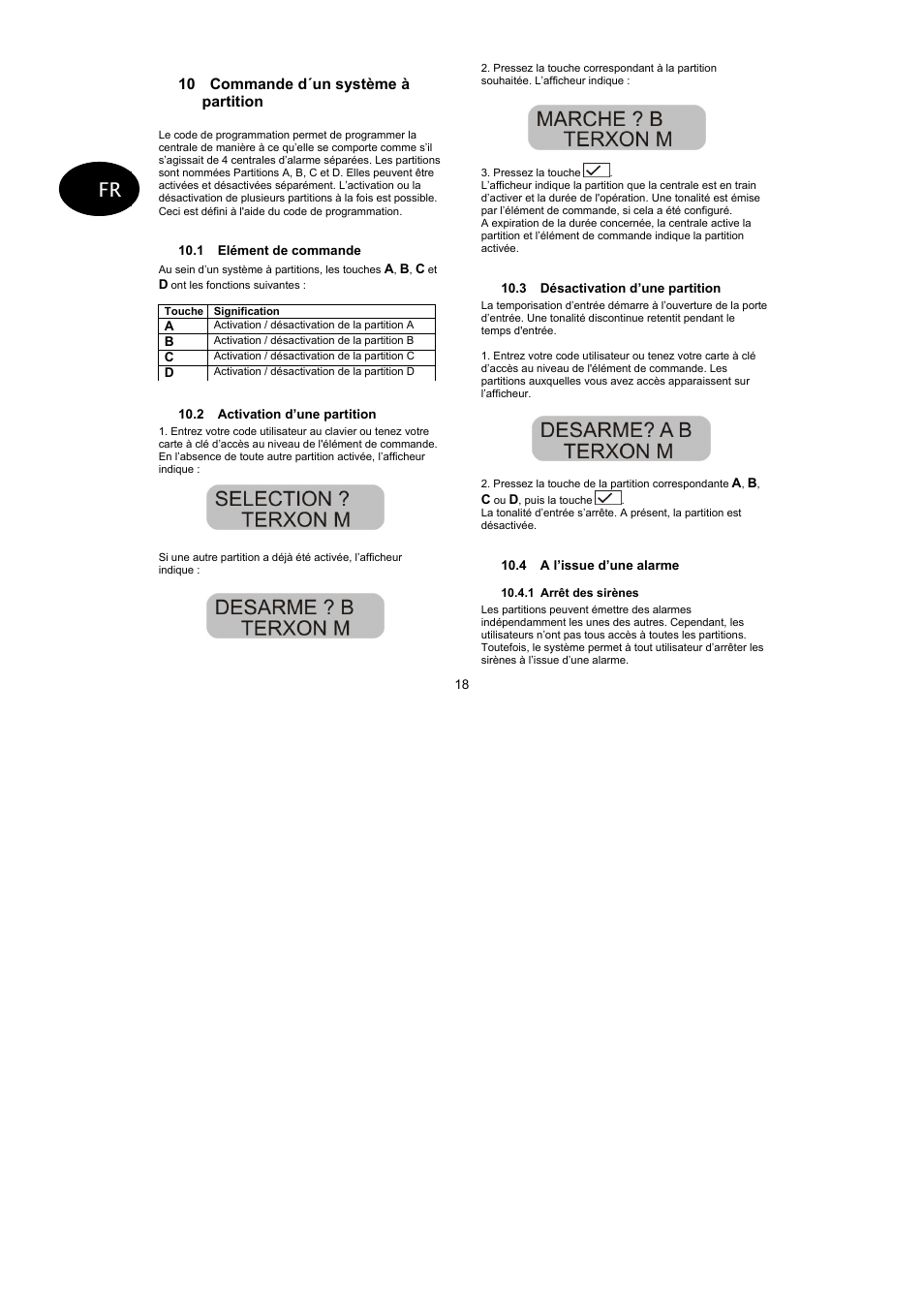ABUS AZ4110 LCD Keypad for Terxon SX_MX Operating instructions User Manual | Page 60 / 82