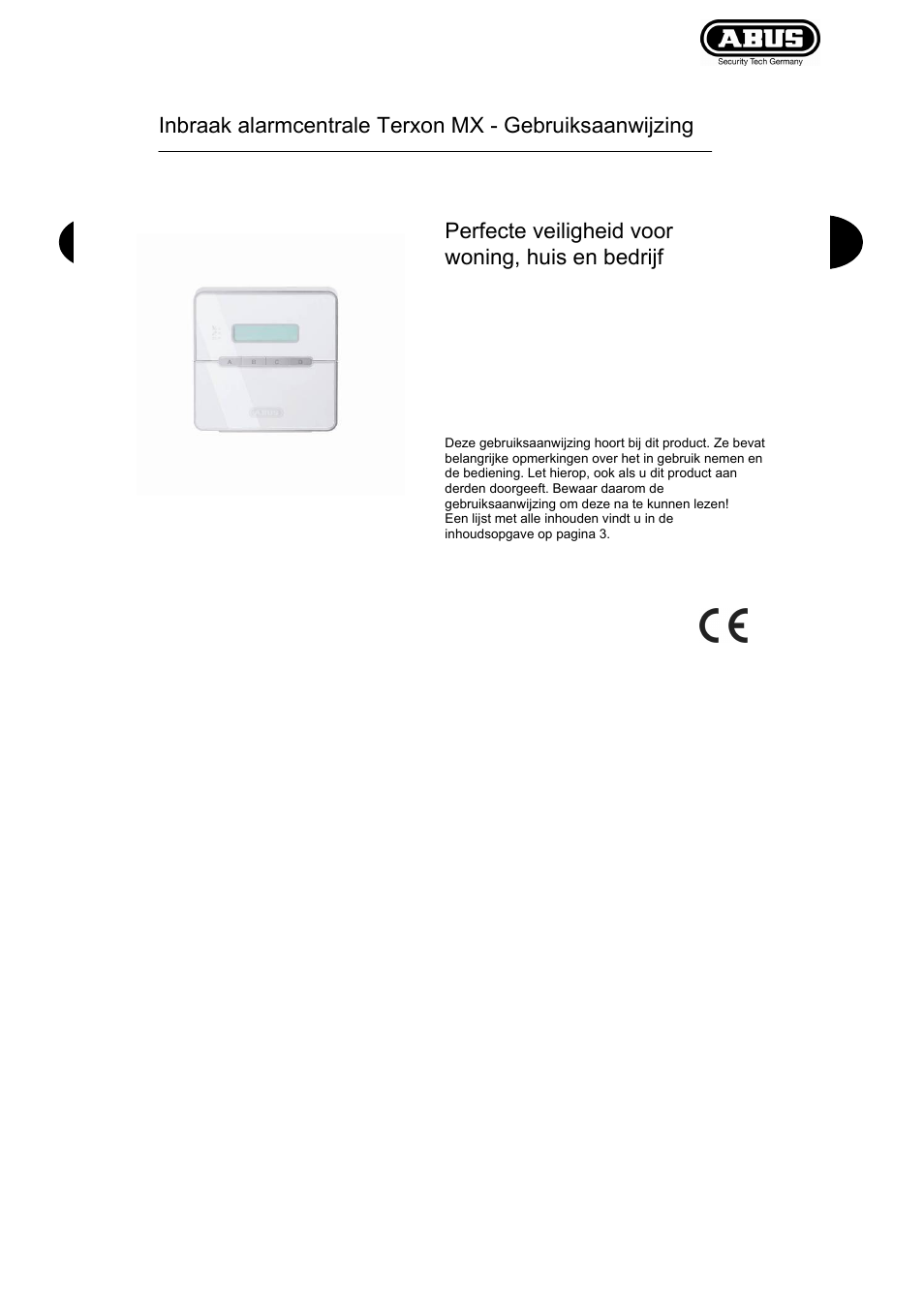 Bed_az4100_nl_ver3 | ABUS AZ4110 LCD Keypad for Terxon SX_MX Operating instructions User Manual | Page 63 / 82