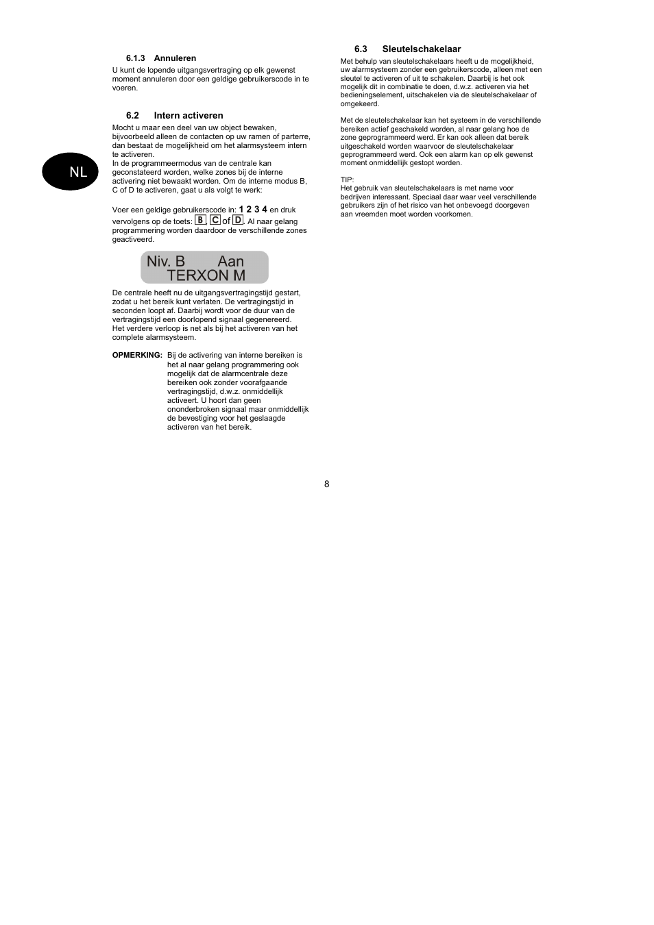 ABUS AZ4110 LCD Keypad for Terxon SX_MX Operating instructions User Manual | Page 70 / 82