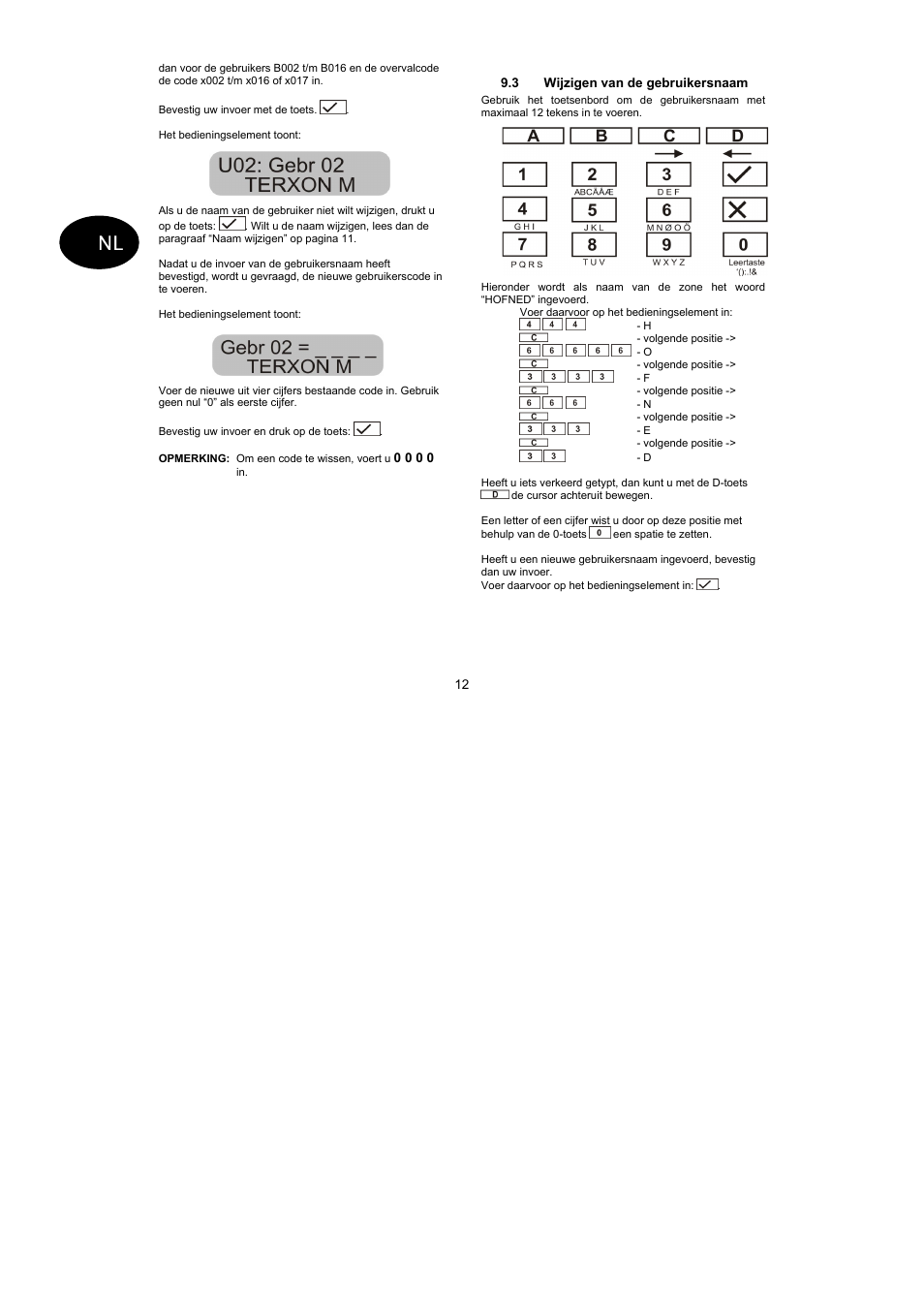 ABUS AZ4110 LCD Keypad for Terxon SX_MX Operating instructions User Manual | Page 74 / 82