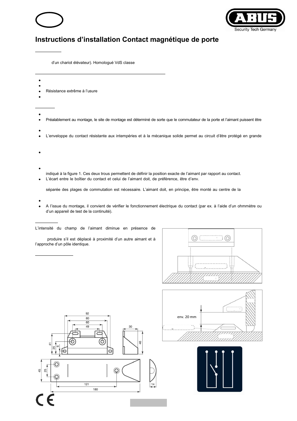 ABUS MK4100 Door opening detector, with external field protection, 2m, 4-core User Manual | Page 5 / 6