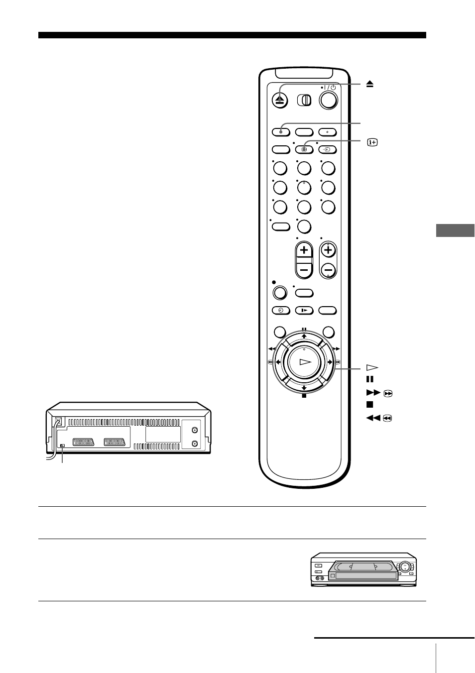 Basic operations, Playing a tape, Play | Sony SLV-SE100A2 User Manual | Page 41 / 92