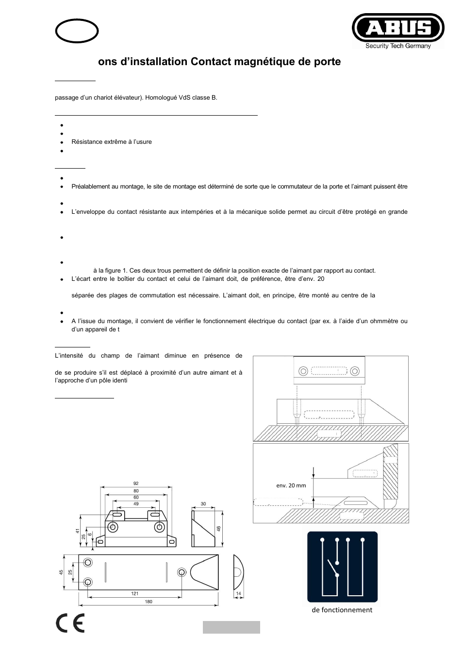 ABUS MK4000 Door opening detector, 2m, 4-core User Manual | Page 5 / 6