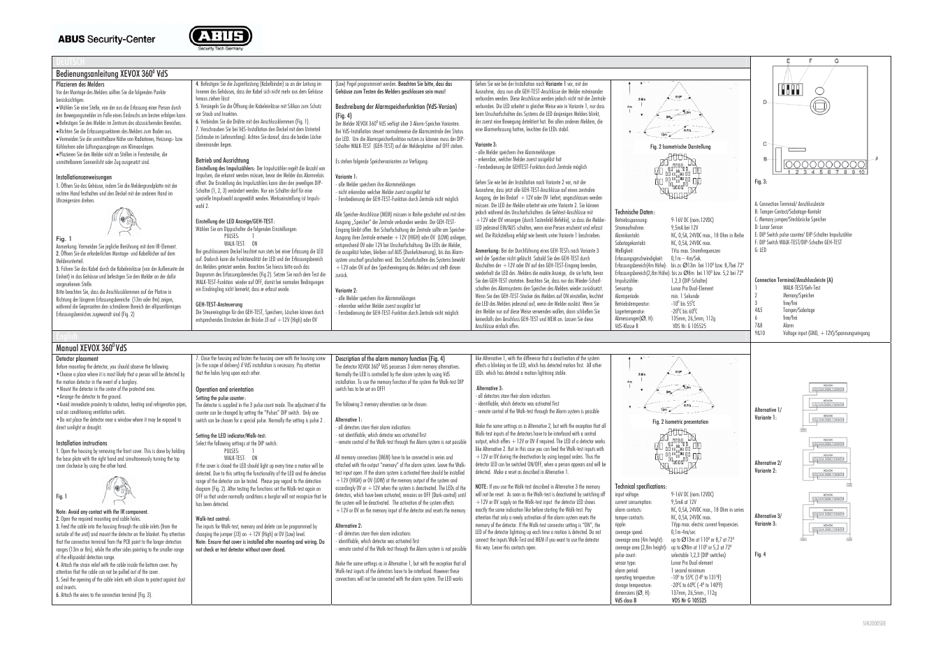 ABUS BW8090 Xevox 360 VdS User Manual | 3 pages