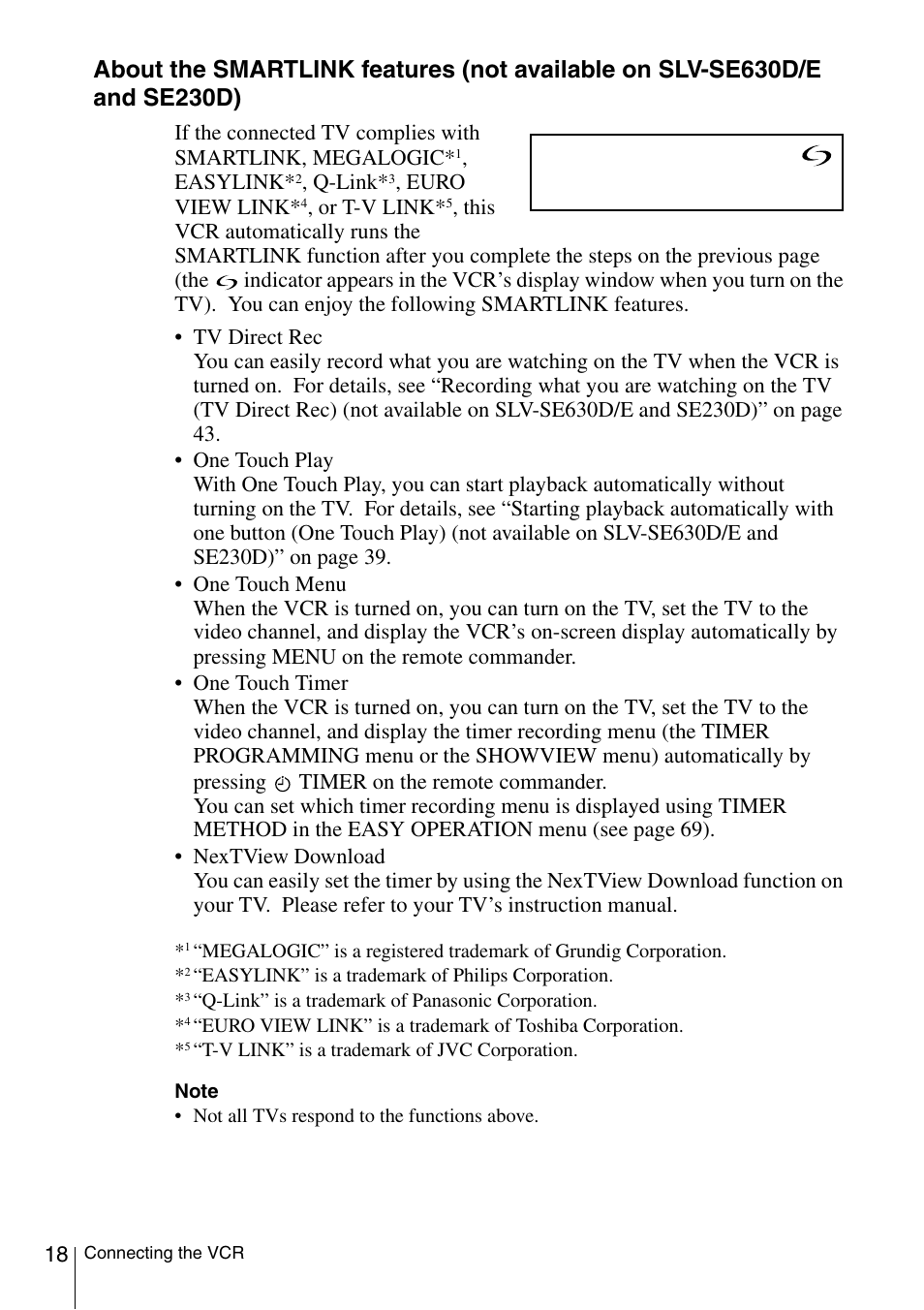 Or (18) | Sony SLV-SE230D User Manual | Page 18 / 80
