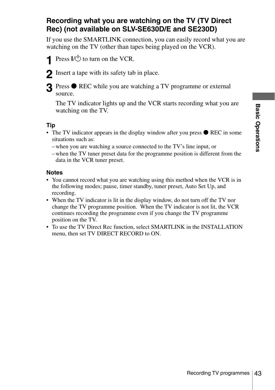 Cator (43) | Sony SLV-SE230D User Manual | Page 43 / 80