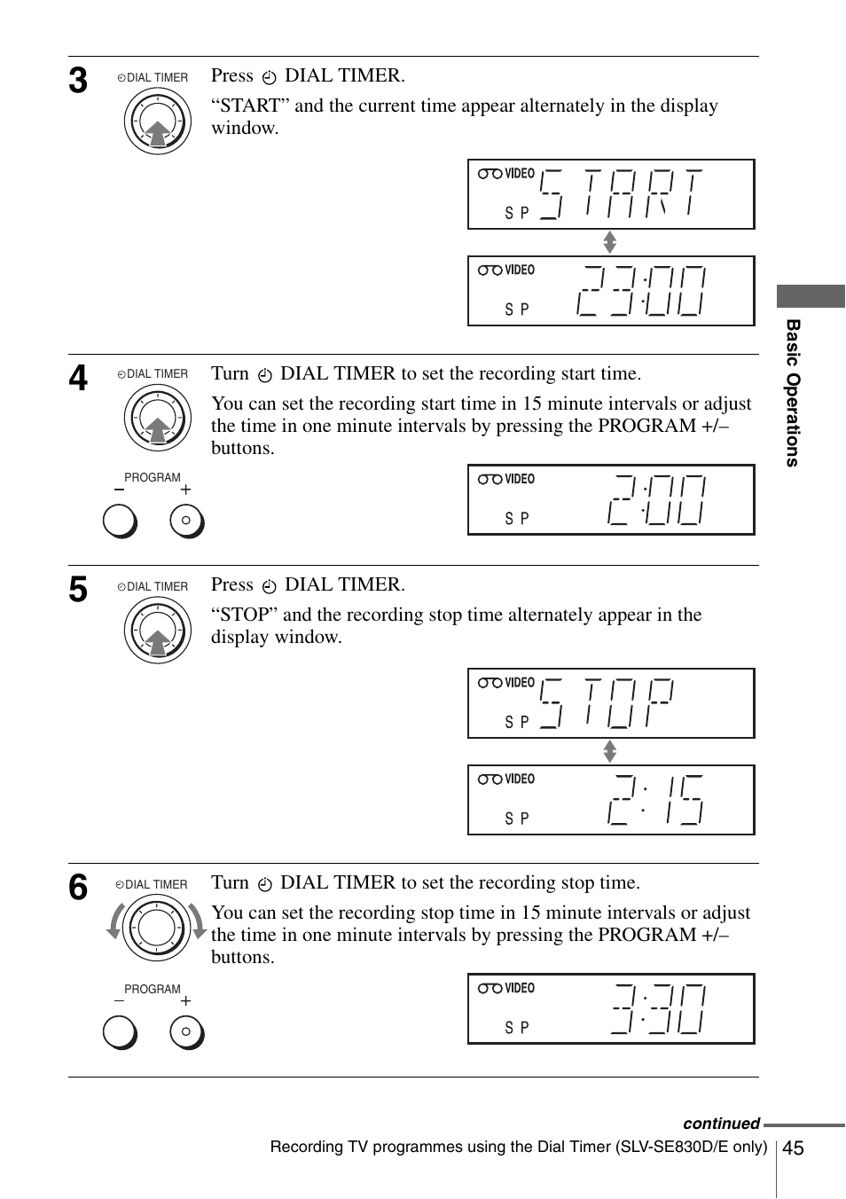 Ons* (4 | Sony SLV-SE230D User Manual | Page 45 / 80