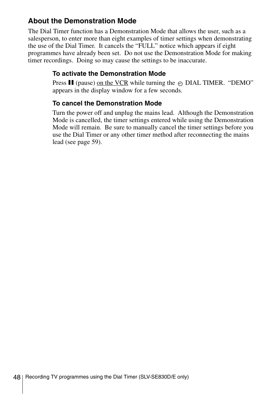 Sony SLV-SE230D User Manual | Page 48 / 80