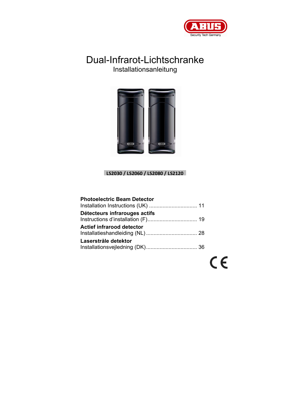 ABUS LS2120 Profiline infrared Light beam User Manual | 43 pages