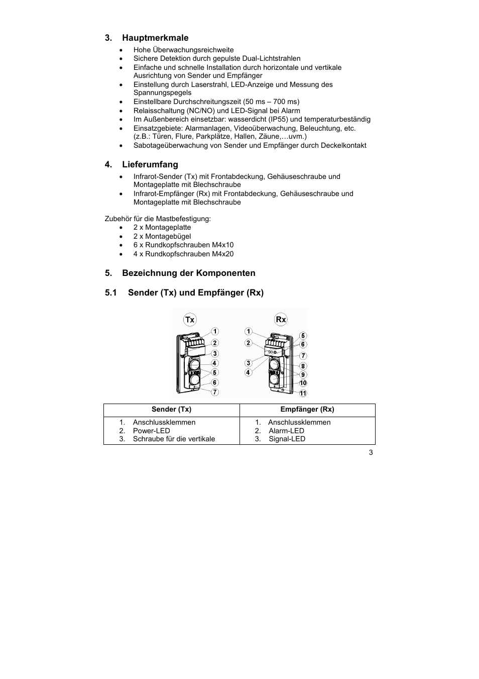 ABUS LS2120 Profiline infrared Light beam User Manual | Page 3 / 43