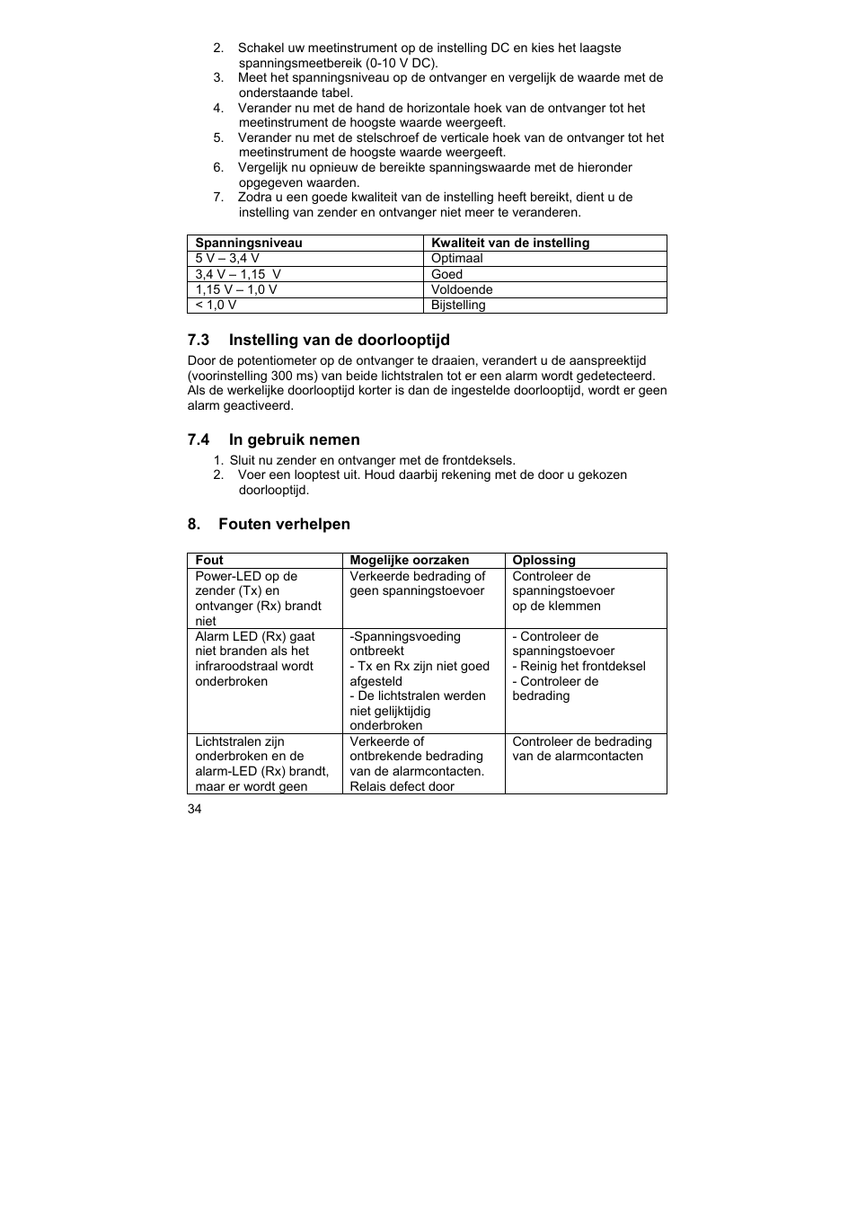 ABUS LS2120 Profiline infrared Light beam User Manual | Page 34 / 43