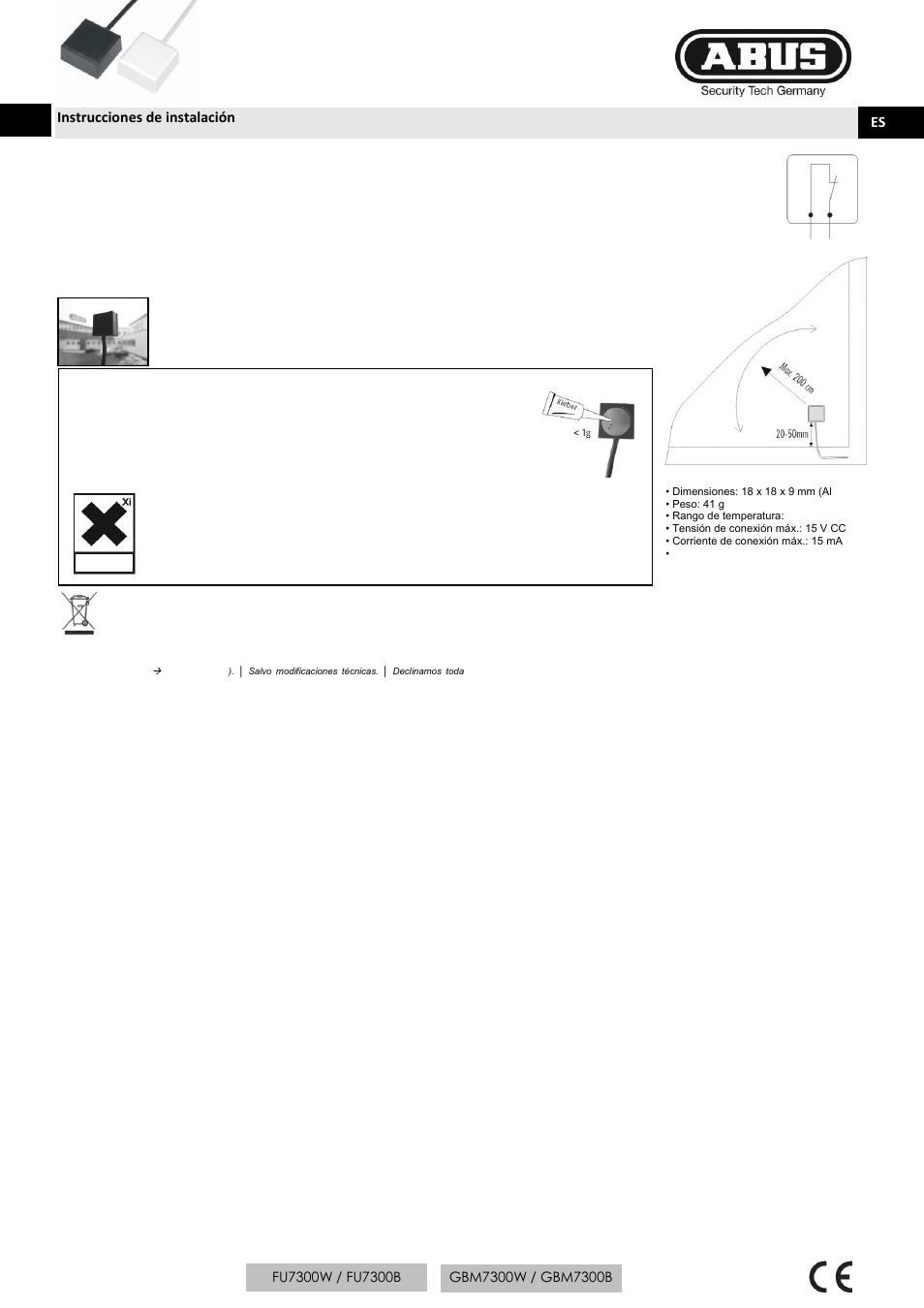 ABUS FU7300 Potential-free glass breakage detector User Manual | Page 4 / 4