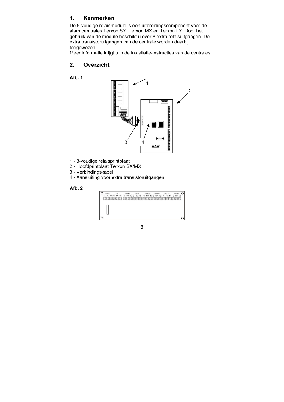 ABUS AZ4140 Relay board for the Terxon SX_MX_LX, 8 outputs User Manual | Page 8 / 14