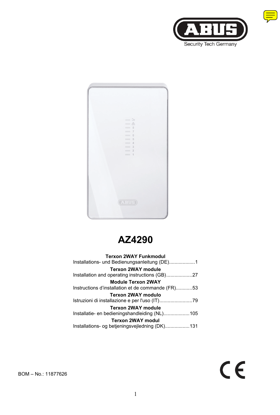 ABUS AZ4290 Terxon 2WAY Module User Manual | 156 pages