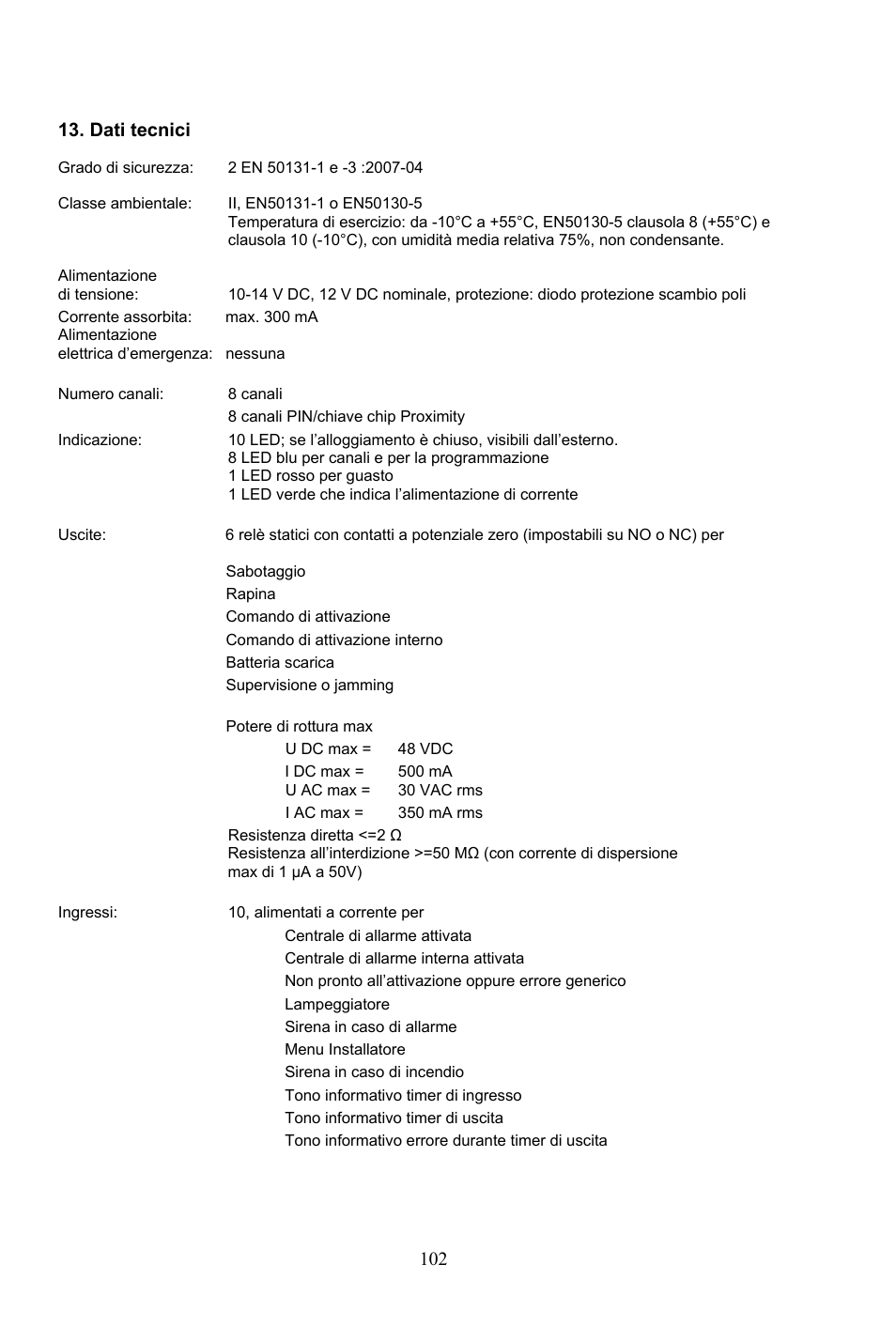 ABUS AZ4290 Terxon 2WAY Module User Manual | Page 102 / 156