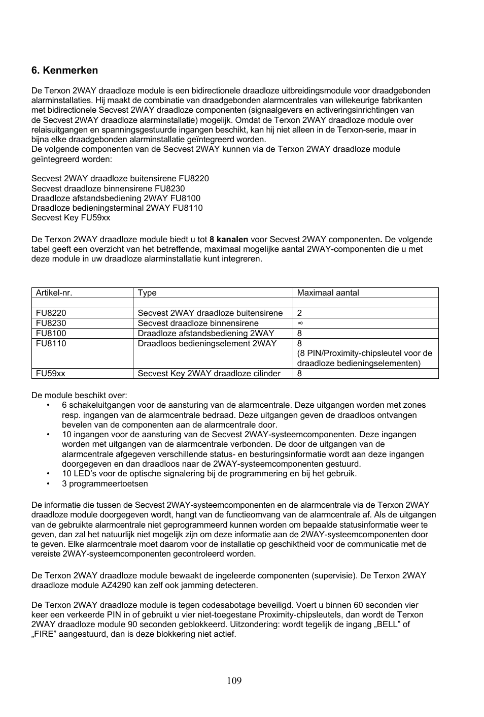 ABUS AZ4290 Terxon 2WAY Module User Manual | Page 109 / 156
