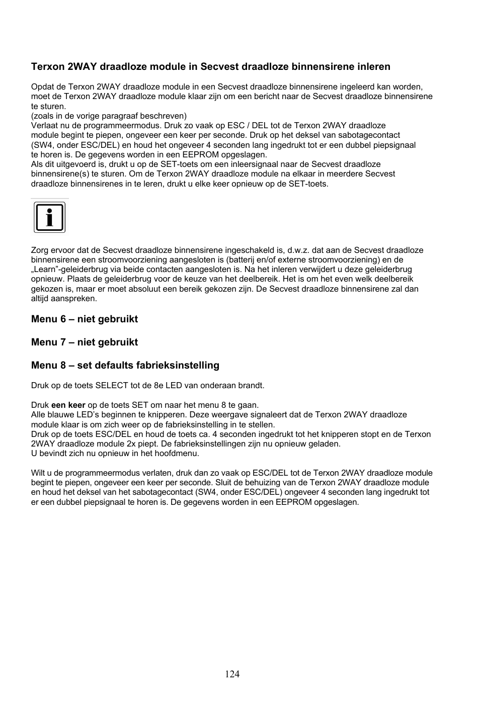 ABUS AZ4290 Terxon 2WAY Module User Manual | Page 124 / 156
