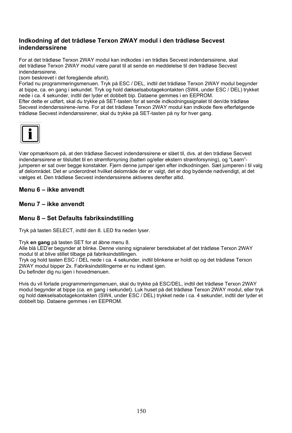 ABUS AZ4290 Terxon 2WAY Module User Manual | Page 150 / 156