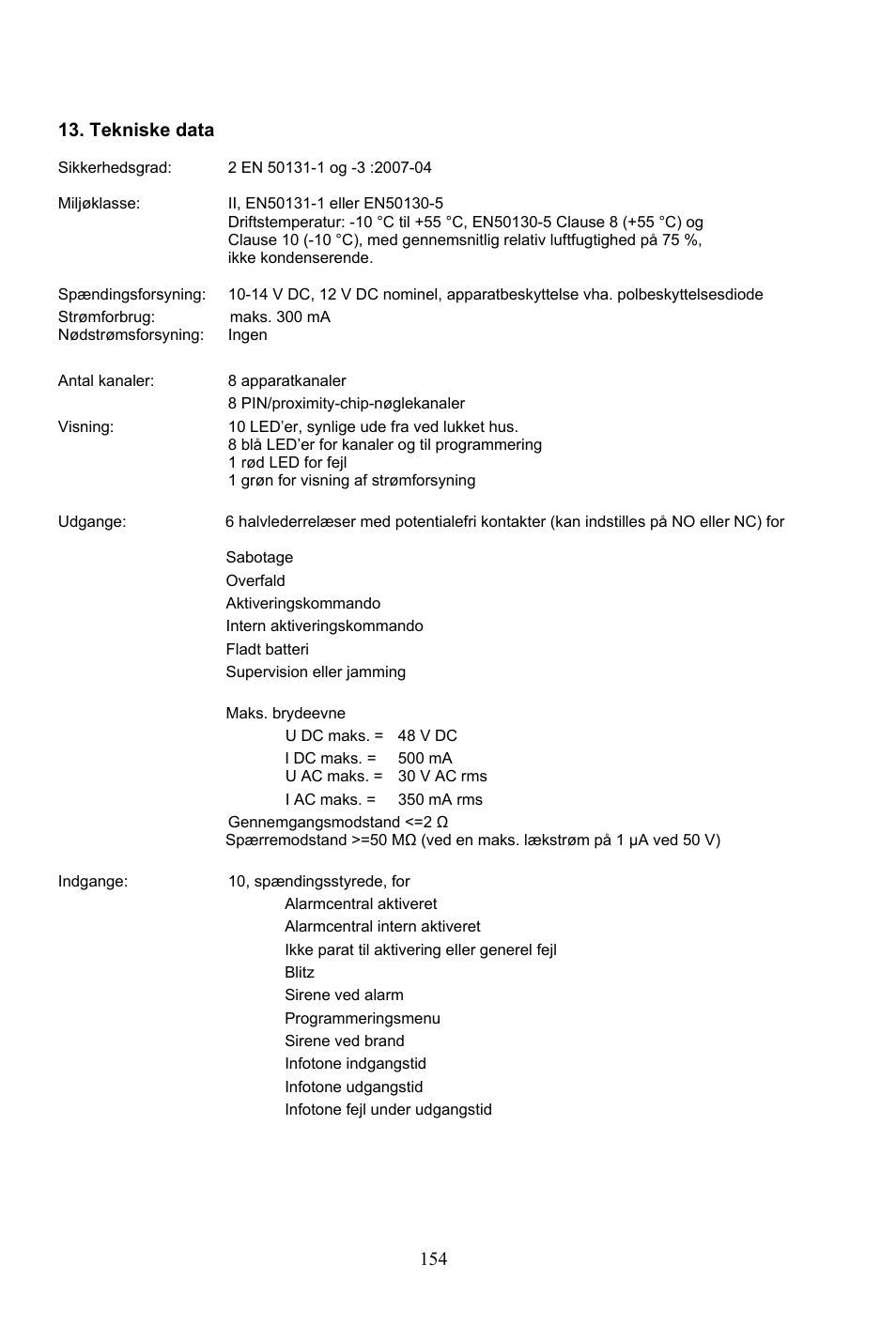 ABUS AZ4290 Terxon 2WAY Module User Manual | Page 154 / 156