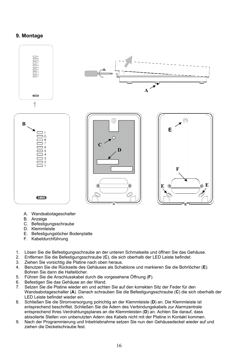 ABUS AZ4290 Terxon 2WAY Module User Manual | Page 16 / 156