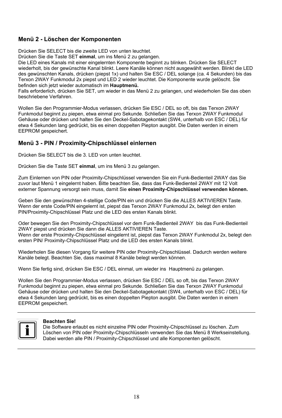 ABUS AZ4290 Terxon 2WAY Module User Manual | Page 18 / 156
