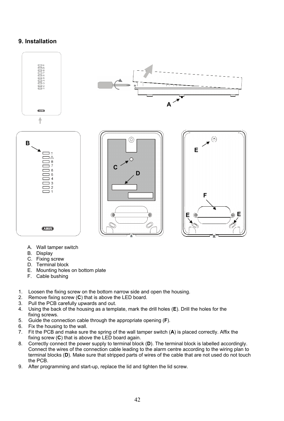 ABUS AZ4290 Terxon 2WAY Module User Manual | Page 42 / 156