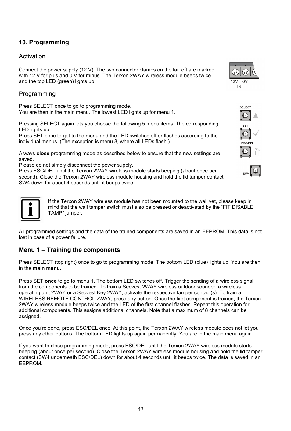 ABUS AZ4290 Terxon 2WAY Module User Manual | Page 43 / 156
