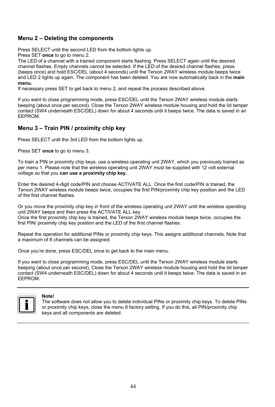 ABUS AZ4290 Terxon 2WAY Module User Manual | Page 44 / 156