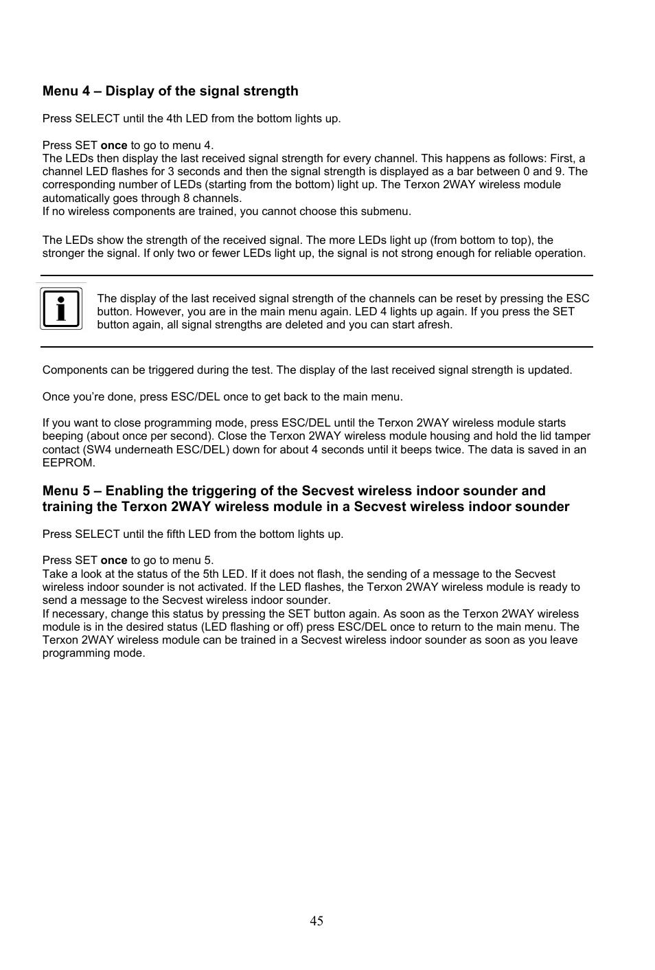 ABUS AZ4290 Terxon 2WAY Module User Manual | Page 45 / 156