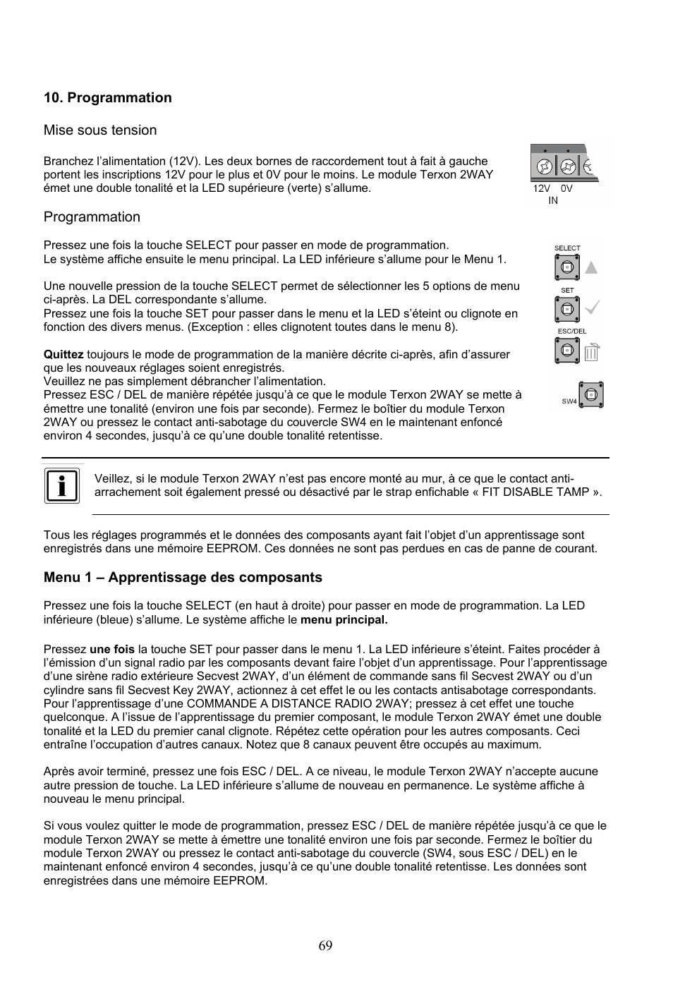 ABUS AZ4290 Terxon 2WAY Module User Manual | Page 69 / 156