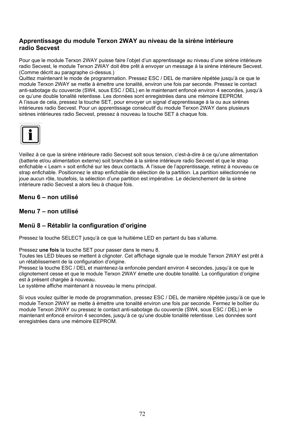 ABUS AZ4290 Terxon 2WAY Module User Manual | Page 72 / 156
