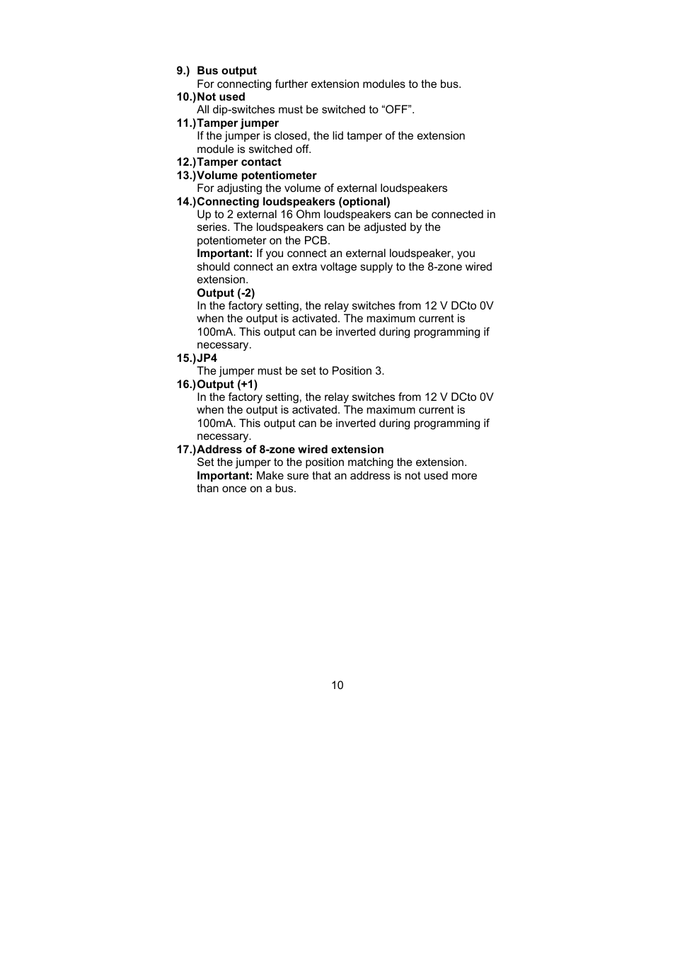 ABUS AZ4230 Terxon LX 8-zone Wired Extension User Manual | Page 10 / 32