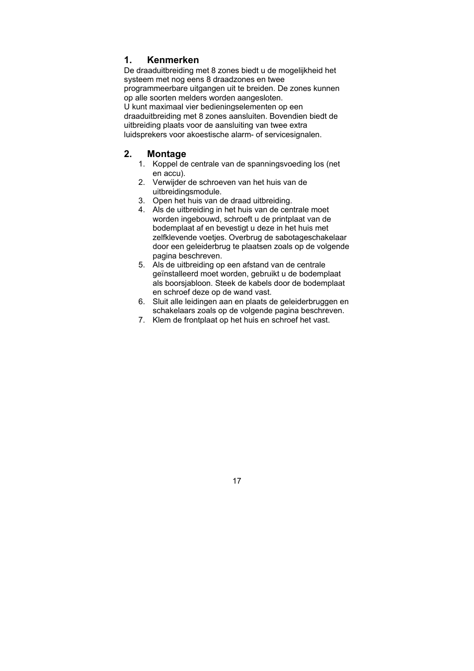 ABUS AZ4230 Terxon LX 8-zone Wired Extension User Manual | Page 17 / 32