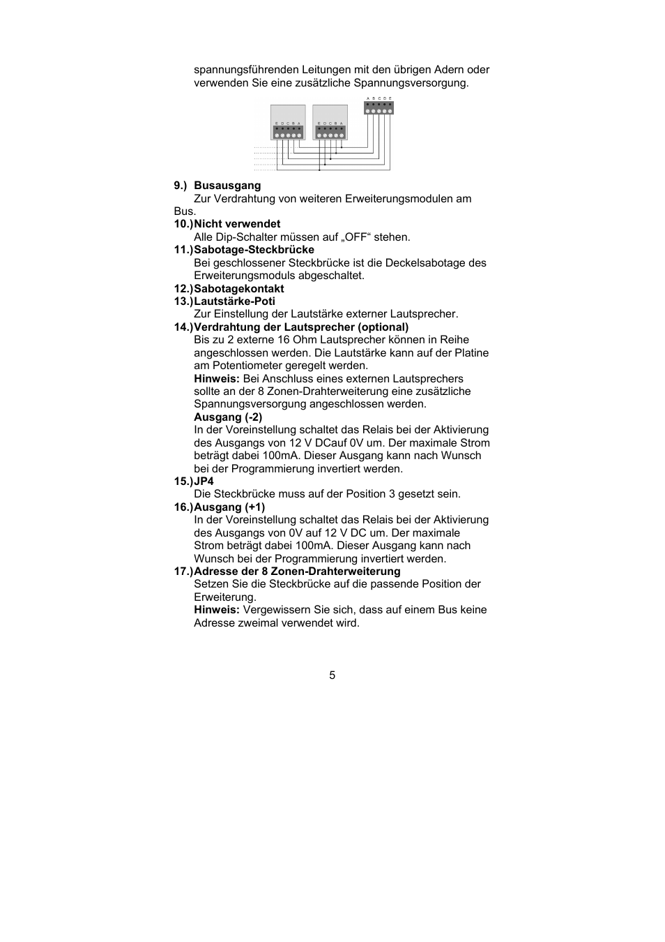 ABUS AZ4230 Terxon LX 8-zone Wired Extension User Manual | Page 5 / 32