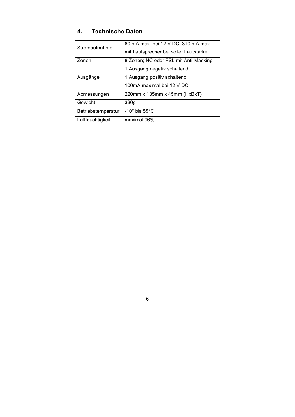 ABUS AZ4230 Terxon LX 8-zone Wired Extension User Manual | Page 6 / 32
