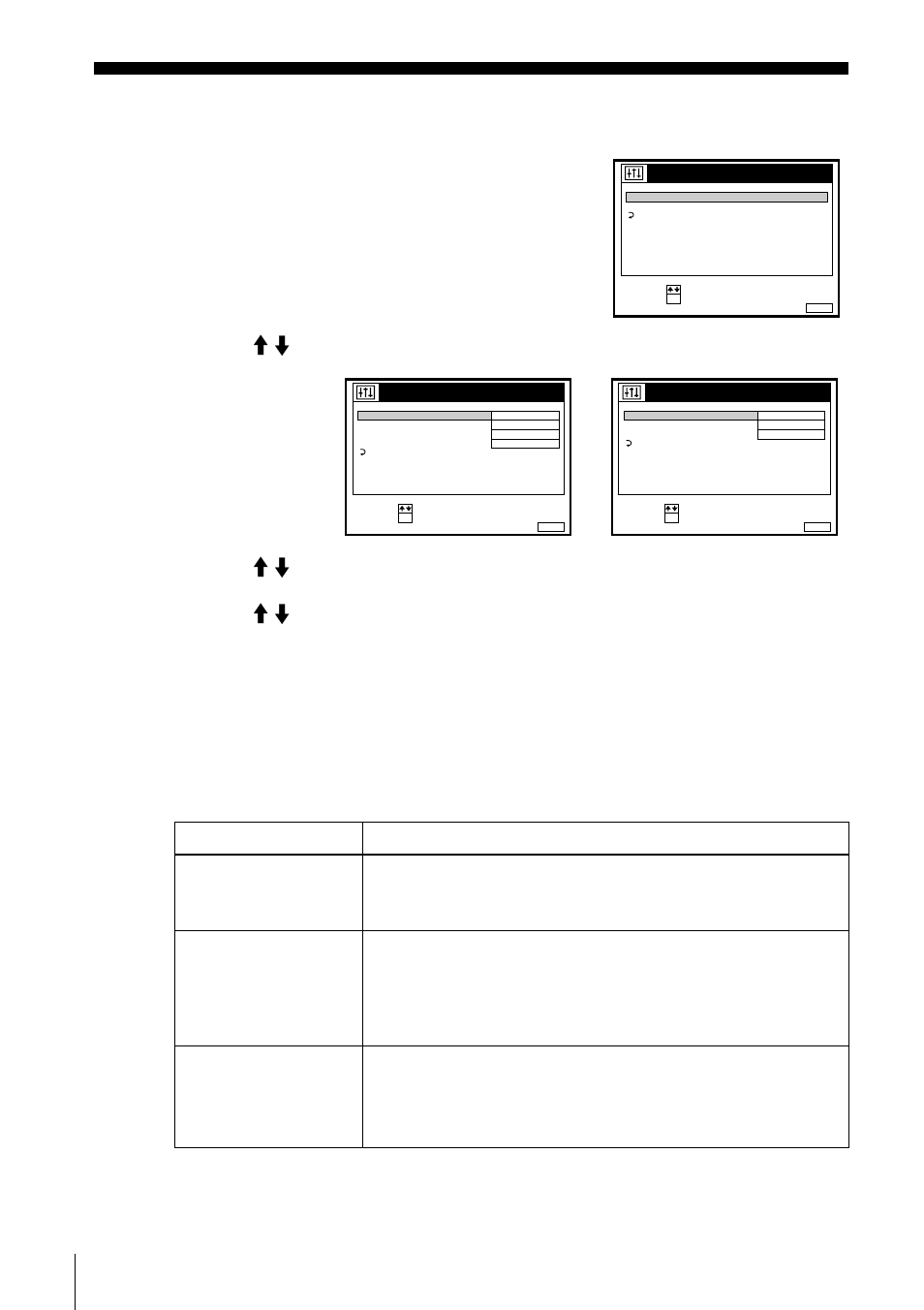 Changing menu options, Press menu, then select options and press ok, Press m/m to select the option, then press ok | Press m/m to change the setting, then press ok, Press menu to return to the original screen | Sony SLV-SE100K User Manual | Page 58 / 72