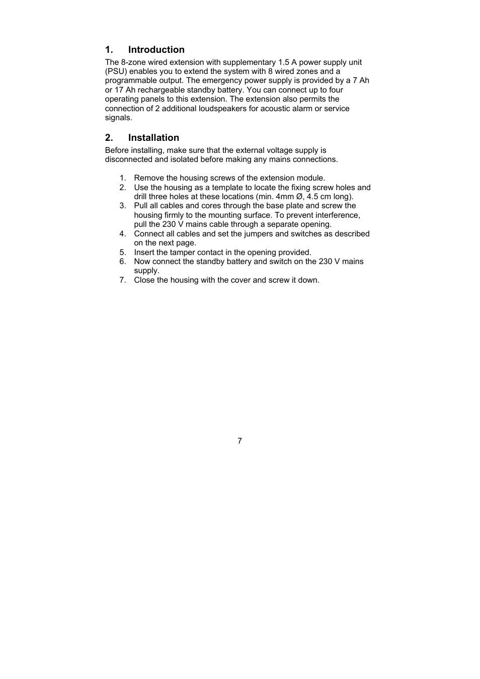 ABUS AZ4250 Terxon LX 8-zone Wired Extension with PSU User Manual | Page 7 / 32