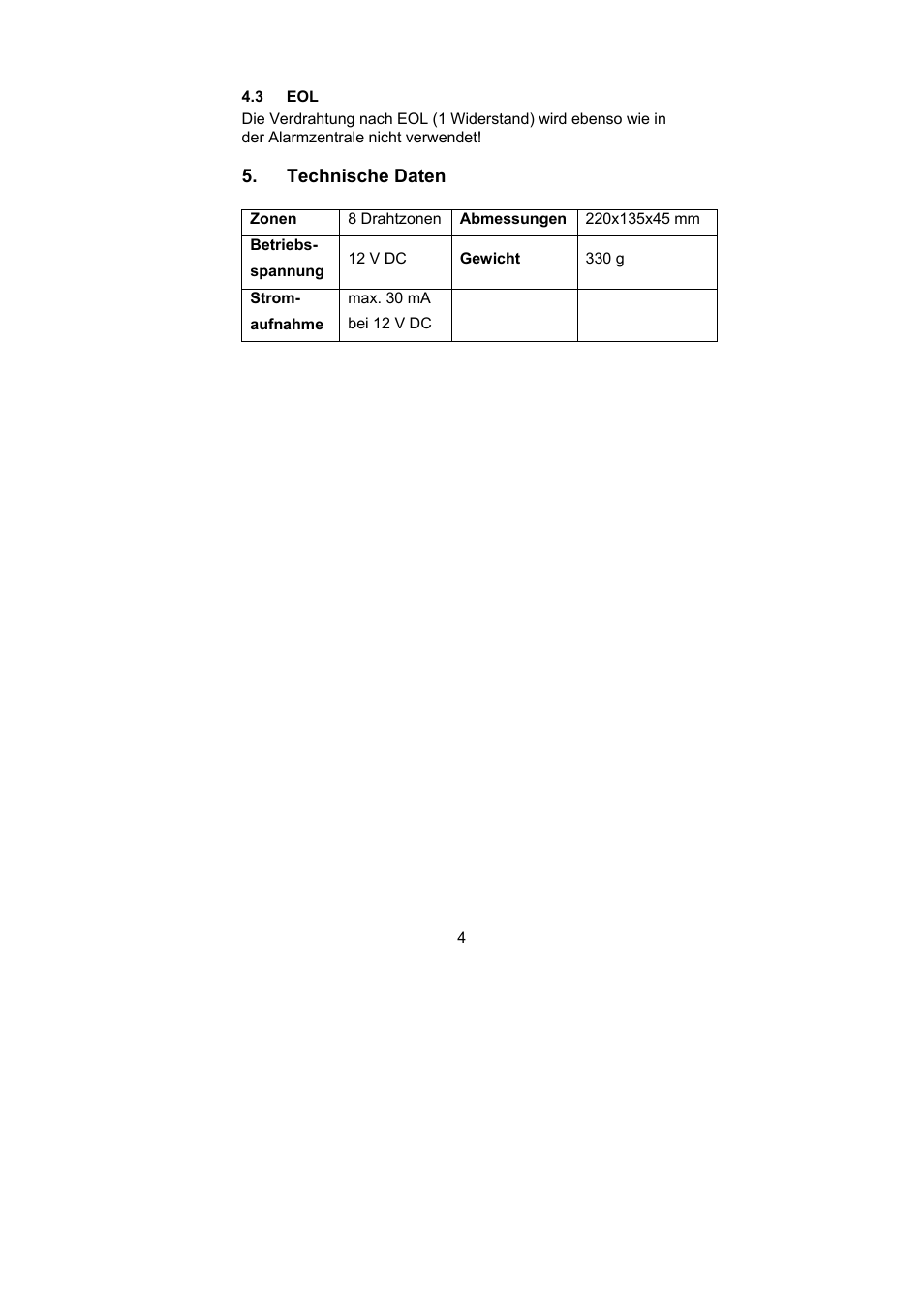 ABUS AZ4130 Terxon MX 8-zone Wired Extension User Manual | Page 4 / 20