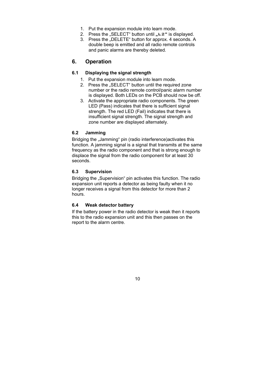 ABUS AZ4120 Terxon MX 8-zone Wireless Extension User Manual | Page 10 / 32