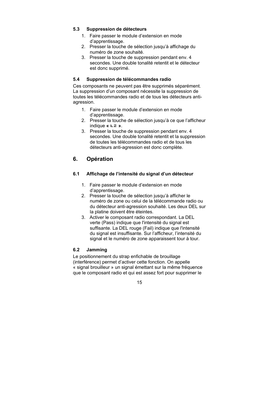 Opération | ABUS AZ4120 Terxon MX 8-zone Wireless Extension User Manual | Page 15 / 32