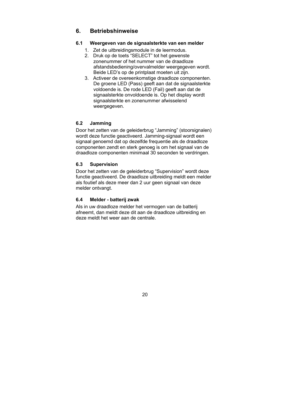 ABUS AZ4120 Terxon MX 8-zone Wireless Extension User Manual | Page 20 / 32