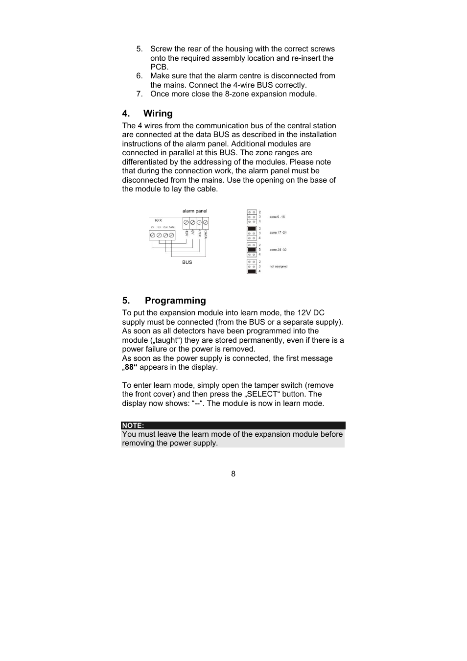 ABUS AZ4120 Terxon MX 8-zone Wireless Extension User Manual | Page 8 / 32