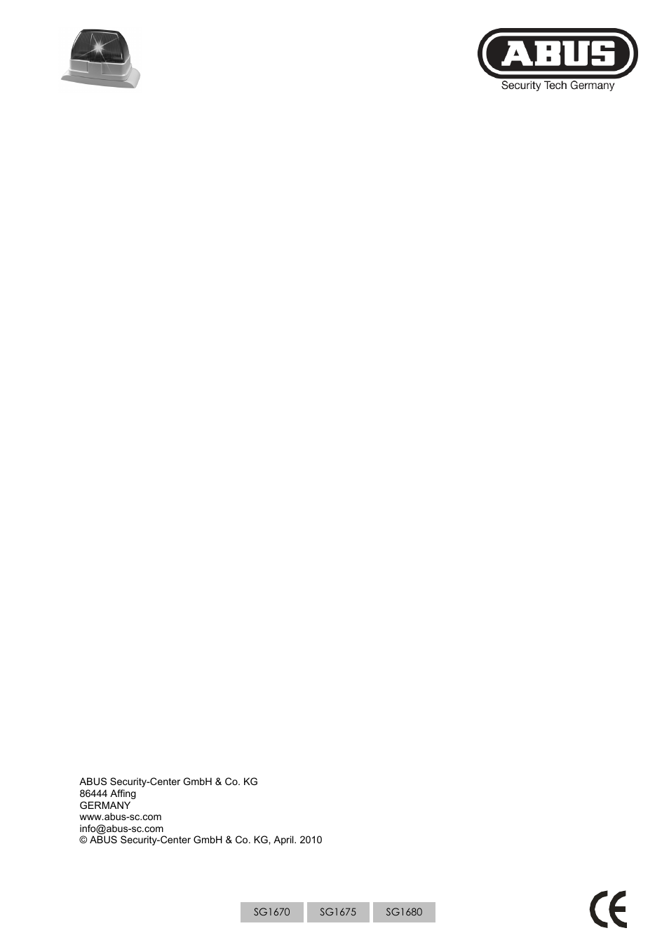 ABUS SG1680 Xenon flashing light User Manual | Page 4 / 4