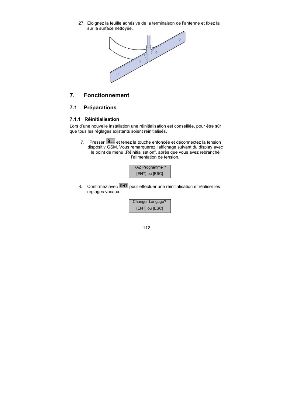 Fonctionnement | ABUS AZ6302 Terxon GSM dialer User Manual | Page 112 / 245