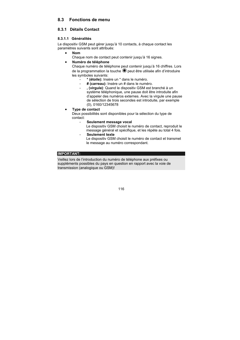ABUS AZ6302 Terxon GSM dialer User Manual | Page 116 / 245